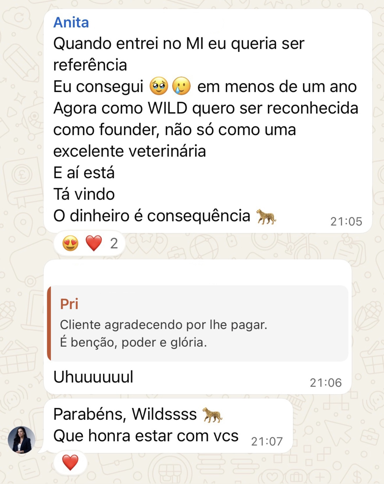 Relato anônimo sobre produto vendido e foco da estratégia