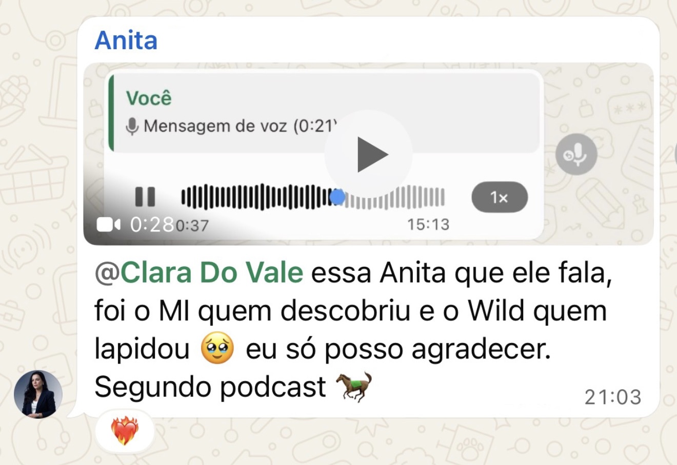 Relato anônimo sobre podcast e reconhecimento