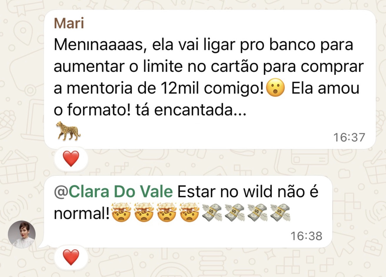 Relato anônimo sobre mentoria e movimento comercial
